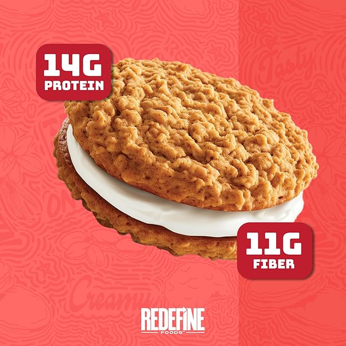 Redefine Foods Oatmeal Protein Pie Original Flavor - 8 Count - 14g of Protein Per Serving - Non-GMO