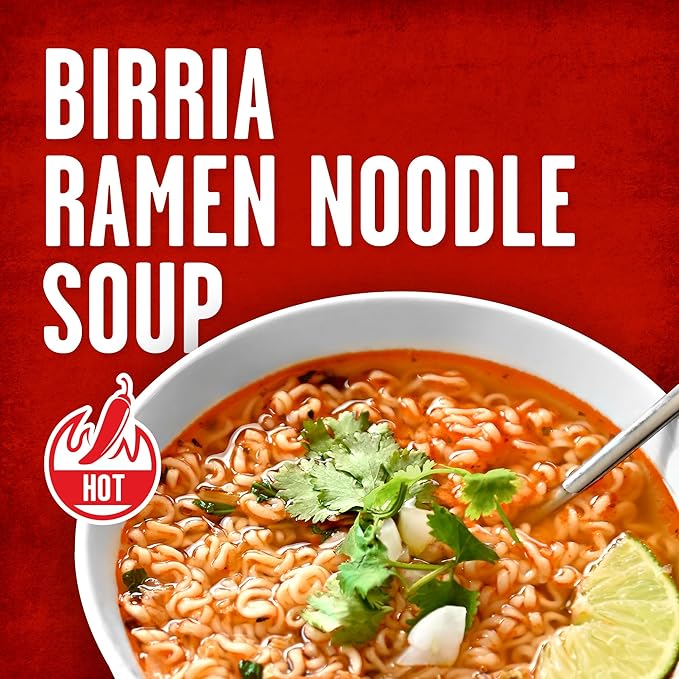 Tapatío Ramen Noodle Soup Birria Flavored - Microwaveable Big Bowl 3.88 oz. (110g) 6-Pack