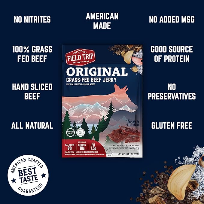 Field Trip Beef Jerky Original 1 Oz Bag 12 Bags/carton