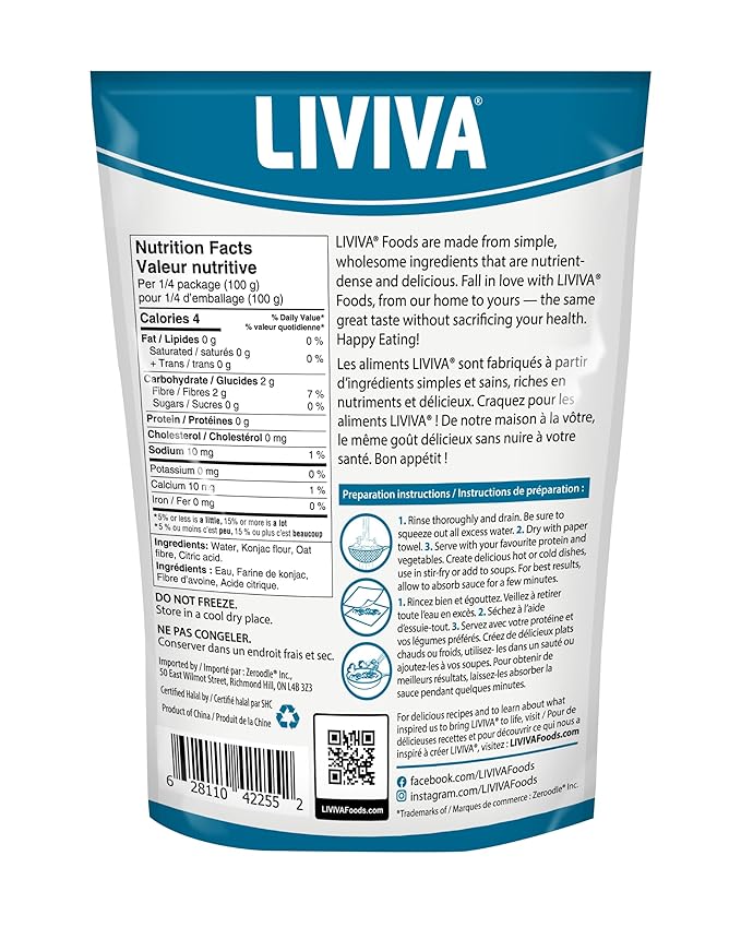 LIVIVA Shirataki Konjac Rice Shaped (6 Pk - 110 oz) – Diabetic-Friendly Low Carb Low Calorie Pasta Noodles Ready to Serve – No Odor Certified Non-GMO Gluten Free Vegan Plant-Based Keto Kosher