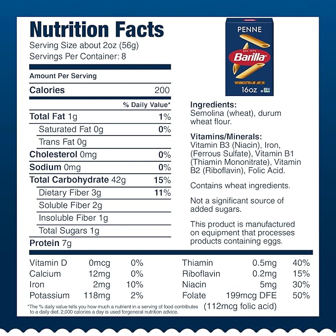 Barilla Penne Pasta 16 oz. Box (Pack of 12) - Non-GMO Pasta Made with Durum Wheat Semolina - Kosher Certified Pasta