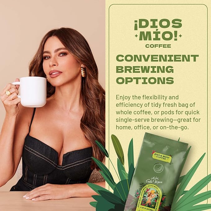 Dios Mio Coffee by Sofia Vergara Medium Roast Whole Bean Premium Colombian Coffee 42 Ounce Bag
