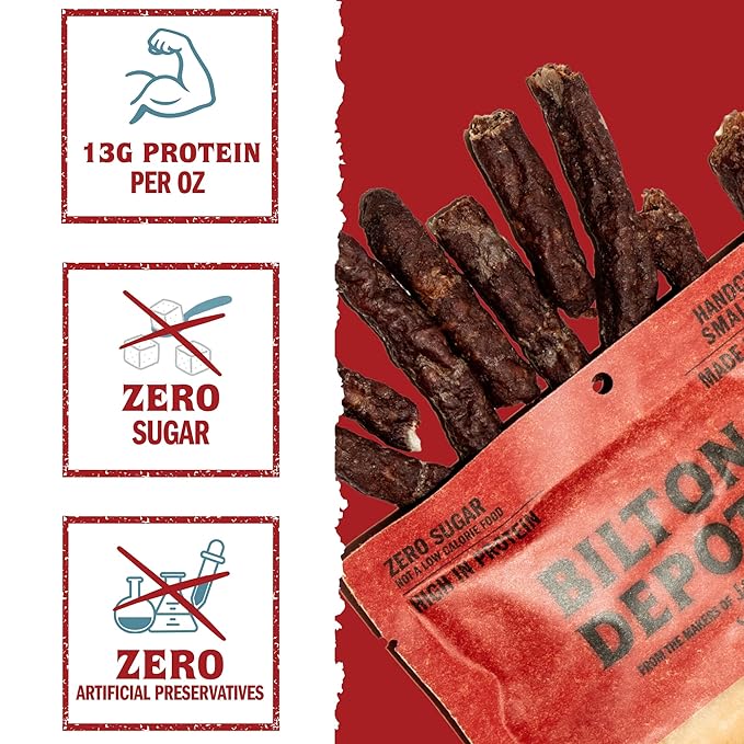 Biltong Depot Smoked Drywors - 1 lb (16oz) | South African Air-Dried Beef Snack Sticks | High Protein | Keto and Paleo Friendly | Zero Sugar | Gluten Free | No Artificial Preservatives | No MSG