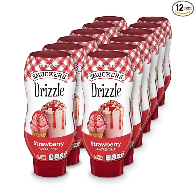 Smucker’s Drizzle Strawberry Flavored Syrup 20 Oz. Squeeze Bottles (Pack of 12)