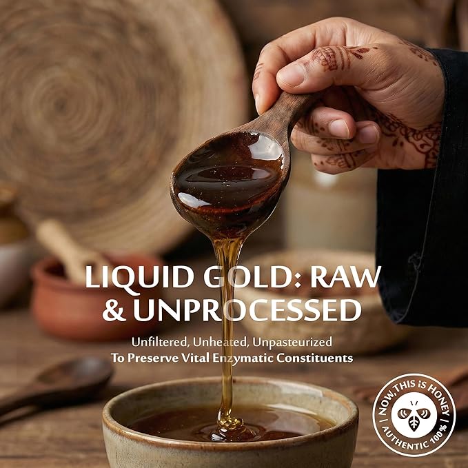 Raw Yemeni Sidr Honey BB+ Grade | Glass Jar | Unpasteurized Unfiltered &amp Unheated | Authentic Monofloral Do’ani Sidr Honey from Sidr (Jujube Ziziphus) Trees | 100% Pure &amp Natural | 10oz / 284