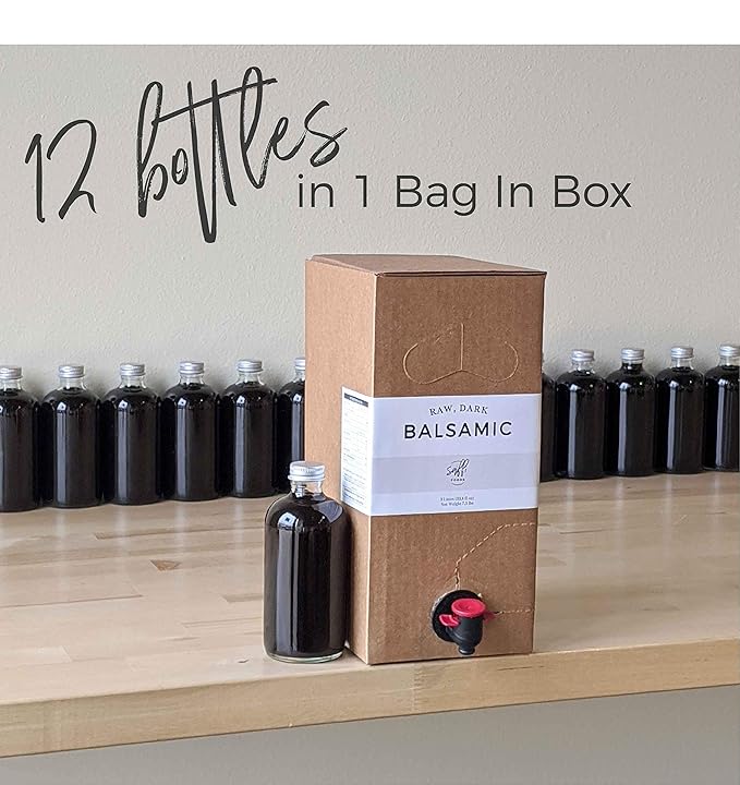 SAFFI SAANA Dark Balsamic Vinegar | Barrel-Aged Pedro Ximénez Grapes from Jerez Spain | Organic Raw &amp Unpasteurized | Eco Refill 3 L