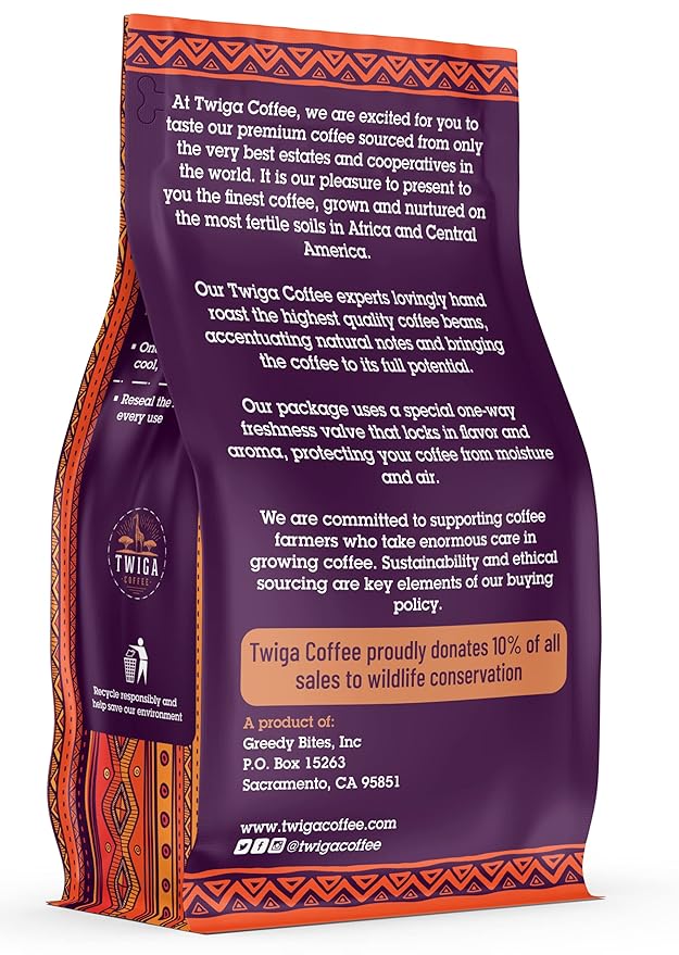 Twiga Coffee Guatemalan Coffee Beans – Premium Dark Roast Arabica Guatemala Whole Beans with Rich Chocolate Nutty &amp Orange Notes – Single Origin Whole Bean Coffee – 12 oz