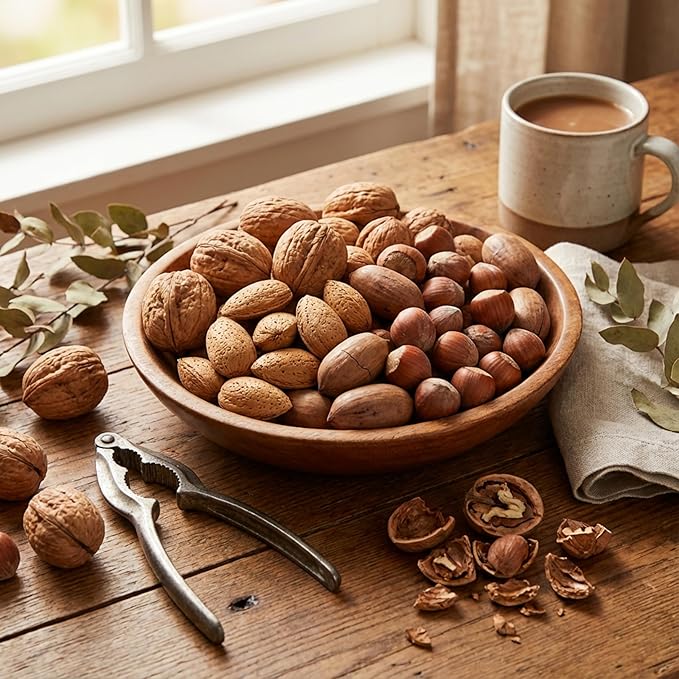 Premium In-Shell Nut Variety Pack 4 lbs Mixed Nuts in Shell Walnut Almond Pecan &amp Hazelnut Separate Bags Packed in One Box Fresh Whole Nuts