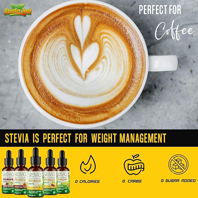 Stevia Intl (Pack of 5) Refreshers Bundle with 5 Flavors. Stevia Liquid Drops. Naturally Sweet Non-Bitter No Sugar Added 0 Carb 0 Calorie Non-GMO Vegan Diabetic &amp Keto Friendly (1oz)