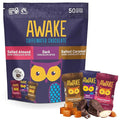 AWAKE - Caffeinated Chocolate Bites - USA Variety Pack (3 Flavors) 50 Bites - Dark Salted Caramel &amp Salted Almond - 50mg Caffeine - Coffee Alternative - Fairtrade - Gluten-Free - Non GMO - 0.48o
