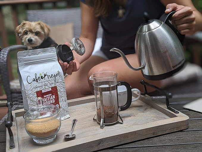 Cafe Kreyol Organic Haitian Hound | 2 lb - Haitian Blue Dark Roast Coffee - Whole Bean Coffee is Smooth Low Acid and Bold Deep Notes of Chocolate with a Sweet Finish