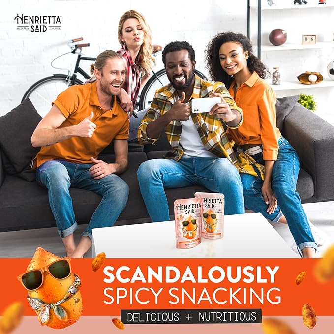 Henrietta Said Wing-Flavored Peanuts - Variety Pack - Truly Good Foods Shelled Snacking Nuts - Bold Flavors - Savory &amp Spicy - Jumbo Flavored Peanuts - Protein Packed Vegan Snack - 4 (5-oz) Packs