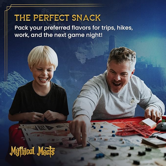 Mythical Meats Original Exotic Flavor Sampler Pack – 10 Exotic Game and Beef Snack Sticks – Dried &amp Dehydrated Meats Seasoned to Perfection – High Protein Snacks