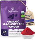 Jungle Powders Black Currant Powder Organic 5 Ounce Bag - USDA Certified Freeze Dried Black Currants for Recovery - Rich In Anthocyanins &amp Polyphenols Blackcurrant Extract for Smoothies Tea Baki