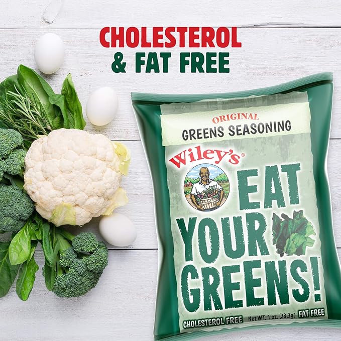 Wiley�s Green Seasoning 12 Packets Fresh Herbs and Spices for Collards Spinach Kale Turnip and Mixed Greens or Soup and Stew Ham and Bacon Flavored Blend