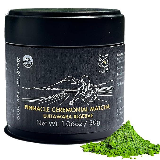FKRO Pinnacle Reserve Ceremonial Matcha Green Tea Powder | Ujitawara Japan | Single-Cultivar Okumidori | 1st Harvest Single Origin | Flown in Fresh from Uji Japan Every Month (30g/1.06oz)