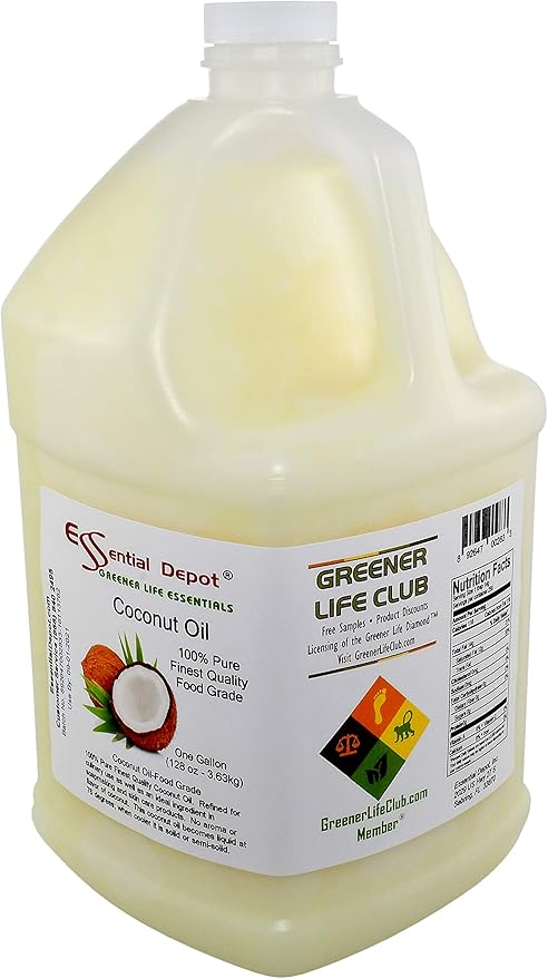 Coconut Oil - 76F - 7 lb in a 1-gallon jug - No Scent/Odor - also called Coconut Butter - Food Grade - safety sealed HDPE container with resealable lid - microwave-safe (remove foil seal) freezer-saf