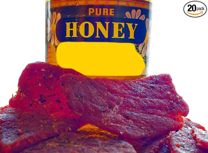 BEST Premium Kippered Cut Bit Thicker Style Tender 2 OZ. Beef Jerky - No Preservatives - High Protein - Low Carbs - Buy Multiple Packs &amp Save! (Beef Honey Glazed Beef Honey Glazed 20 Pack)