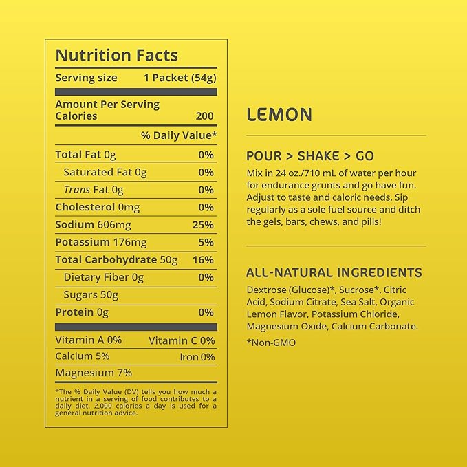 Tailwind Nutrition Endurance Fuel Sports Drink Powder Single Serving with Electrolytes Non-GMO Free of Soy Dairy and Gluten Vegan-Friendly Lemon Pack of 12