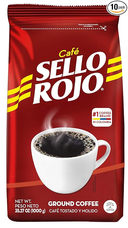 Sello Rojo Tradicional Medium Roast Ground Coffee Bag 35.27 oz Pack of 10