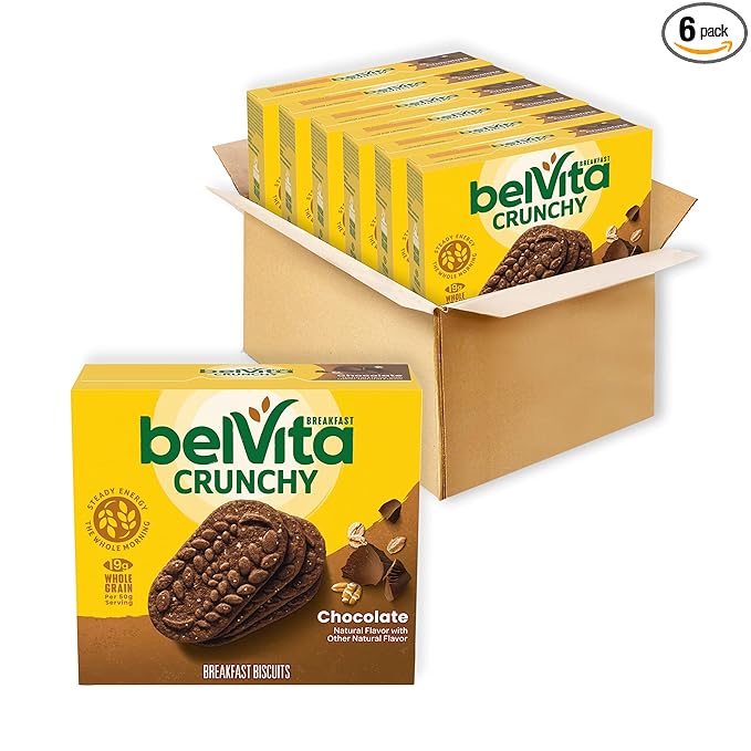 belVita Breakfast Bars Biscuits Chocolate 30 Total Packs 6 Boxes (4 Biscuits Per Pack)