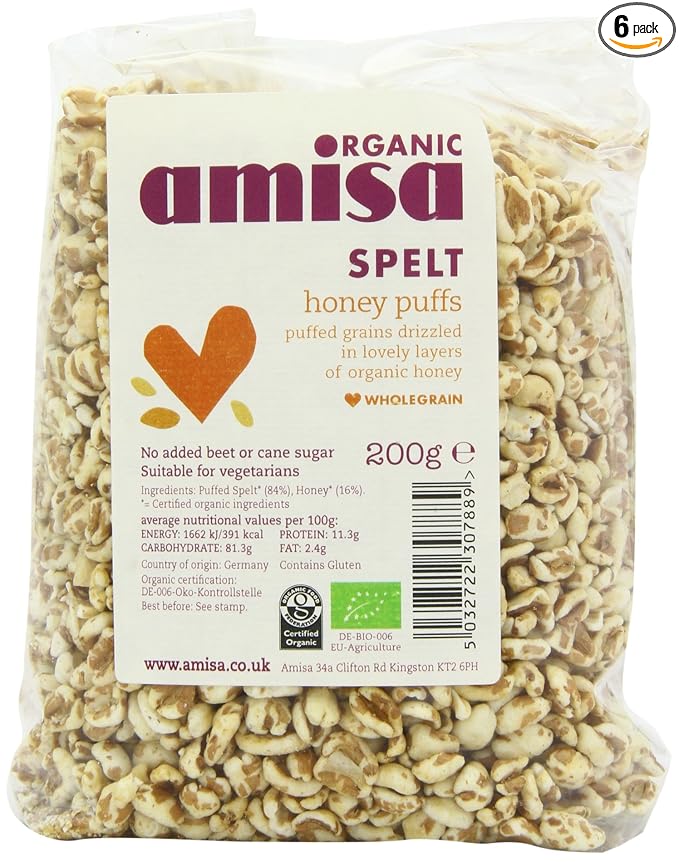Amisa Organic Spelt Honey Poppies 200 g (Pack of 6)