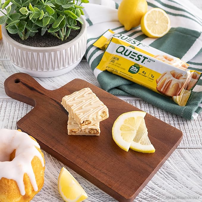 Quest Nutrition Lemon Cake Protein Bars High Protein Low Carb Gluten Free Keto Friendly 12 Count (Pack of 1)