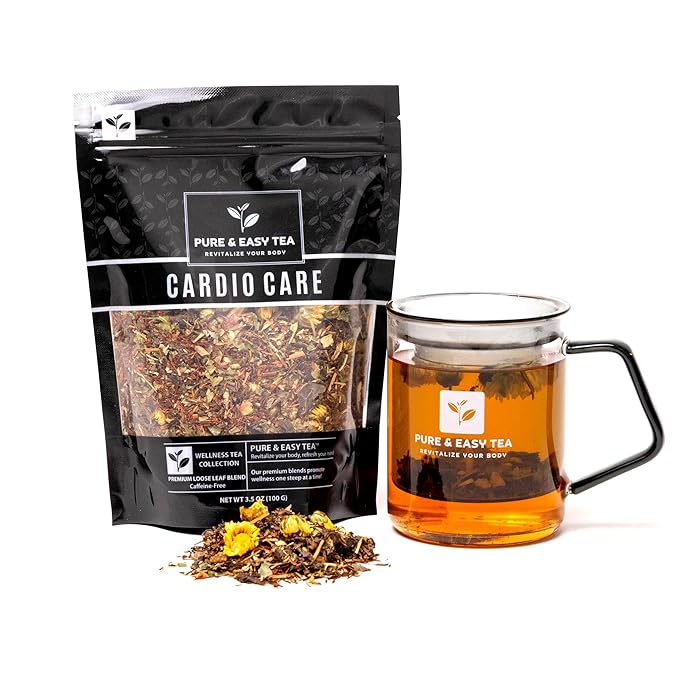 Pure And Easy Tea Cardio Care Herbal Heart &amp Circulatory Support Tea Caffeine-Free Multi-Botanical Wellness Blend (100g)