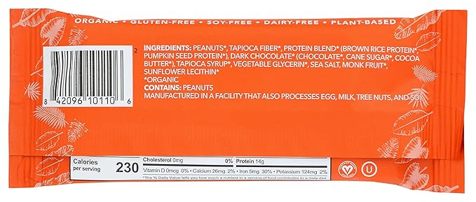 Aloha Peanut Butter Cup Protein Bar Plant Based Non GMO 1.98 Ounces (Pack Of 12)