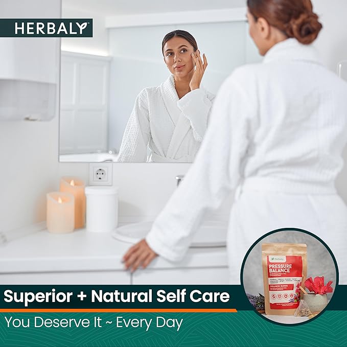 Herbaly Heart Functional Tea - 9 Superherbs - Natural Organic Non-GMO Caffeine-Free Sugar Free - 2 Pack 60 Pyramid Tea Bags
