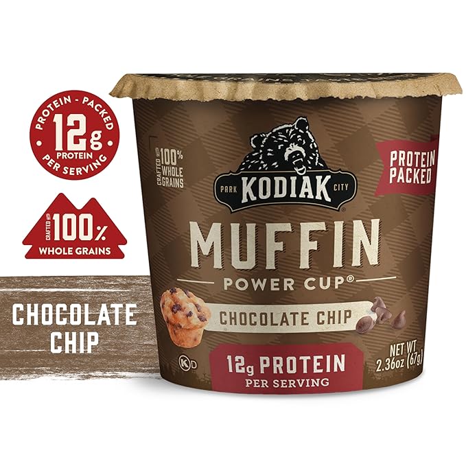 Kodiak Cakes Minute Muffins Chocolate Chip 2.36 Ounce (Pack of 12)