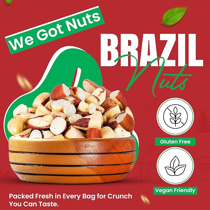 Raw Brazil Nuts - 1 Pound (16oz) - Natural Unsalted Shelled No Preservatives Kosher Certified - Natural Fresh Healthy Diet Snacks for Kids and Adults by We Got Nuts