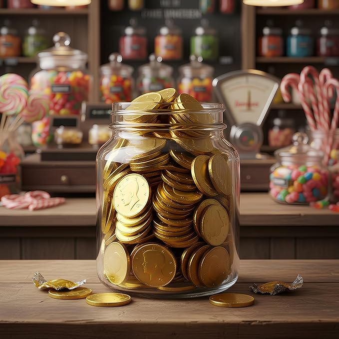 By The Cup Milk Chocolate Gold Coins 2 lb Bulk Bag (Approximately 120 Coins)
