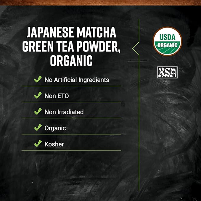 Frontier Co-op Organic Japanese Matcha Green Tea Powder 1-Pound Bulk Heavy Body with Vegetal Flavor Kosher Non Irradiated