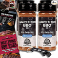 Pit Boss Competition BBQ All Purpose AP Premium Barbecue Mixed Seasoning Spice &amp Rub 4 pk Choice Bundle (25.2 oz) + Guide &amp Keychain Bottle Opener (6 Items)!