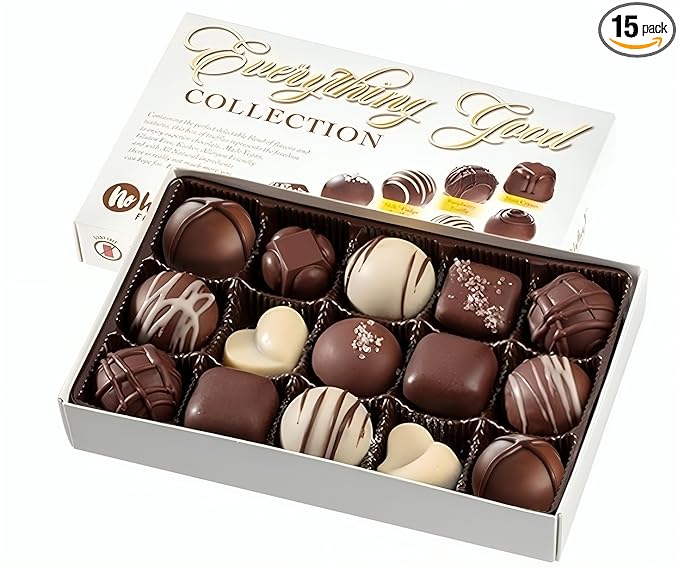 Vegan Plant Based Gluten Free Gourmet Chocolates | Everything Good Truffle Collection (15 Pieces) | Dairy Free Nut Free Peanut Free Soy Free | Allergy Friendly Gifts | By No Whey! Foods