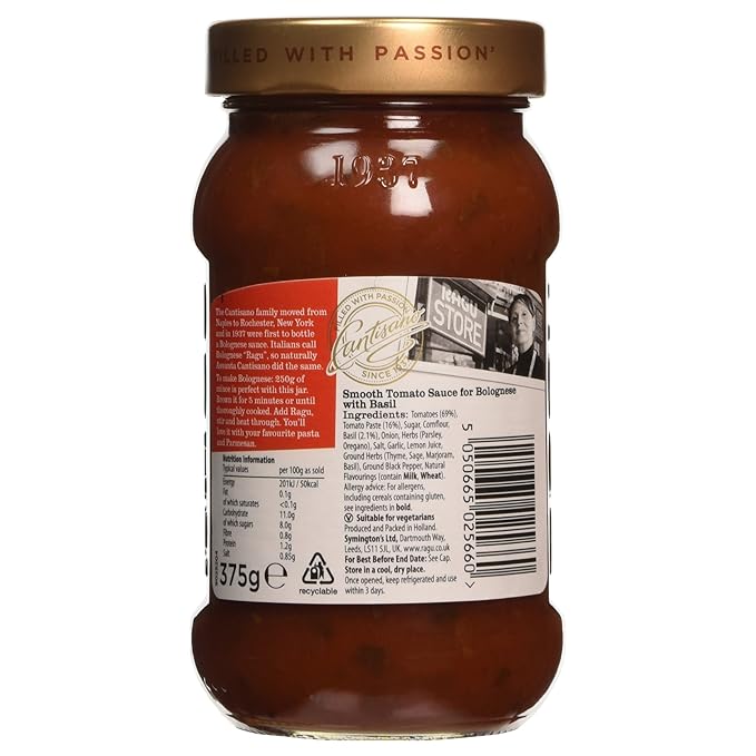 Ragu - Bolognese Sauce - Basil Smooth - 375g