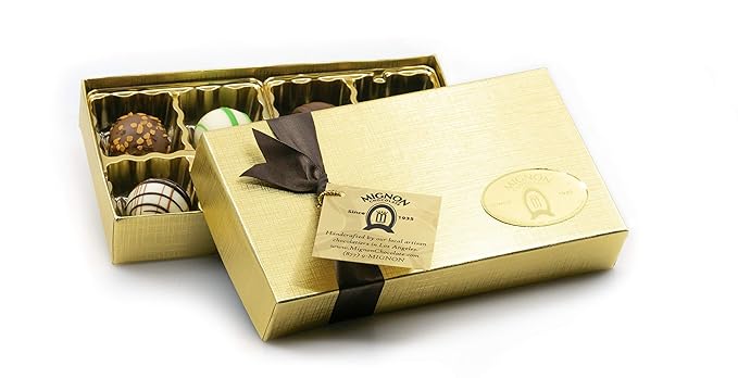 Mignon Chocolate elite luxury chocolate Truffles Collection - Handmade Gourmet Dark Chocolate Candied (Truffles 8 Piece)