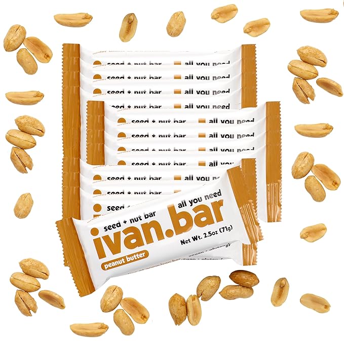 Protein Packed Energy Snack Bar | Provides Healthy Energy | Vegan All Natural Ingredients | Soy Dairy &amp Gluten Free (Peanut Butter - 12-2.5 Oz. Bars)
