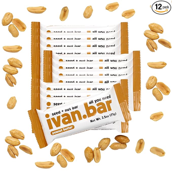 Protein Packed Energy Snack Bar | Provides Healthy Energy | Vegan All Natural Ingredients | Soy Dairy &amp Gluten Free (Peanut Butter - 12-2.5 Oz. Bars)