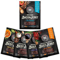 Meat Artisan Jerky Variety Pack - Wagyu Beef (4 Flavors) &amp Applewood Bacon High Protein Snack - Gluten Free No MSG - Steakhouse Jalapeño BBQ Sweet Heat &amp Applewood Bacon - 3oz (85g) Each P