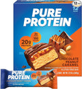 FULFIL Vitamin Protein Bars Chocolate Salted Caramel 12 Count and Pure Protein Bars Chocolate Peanut Caramel 12 Count