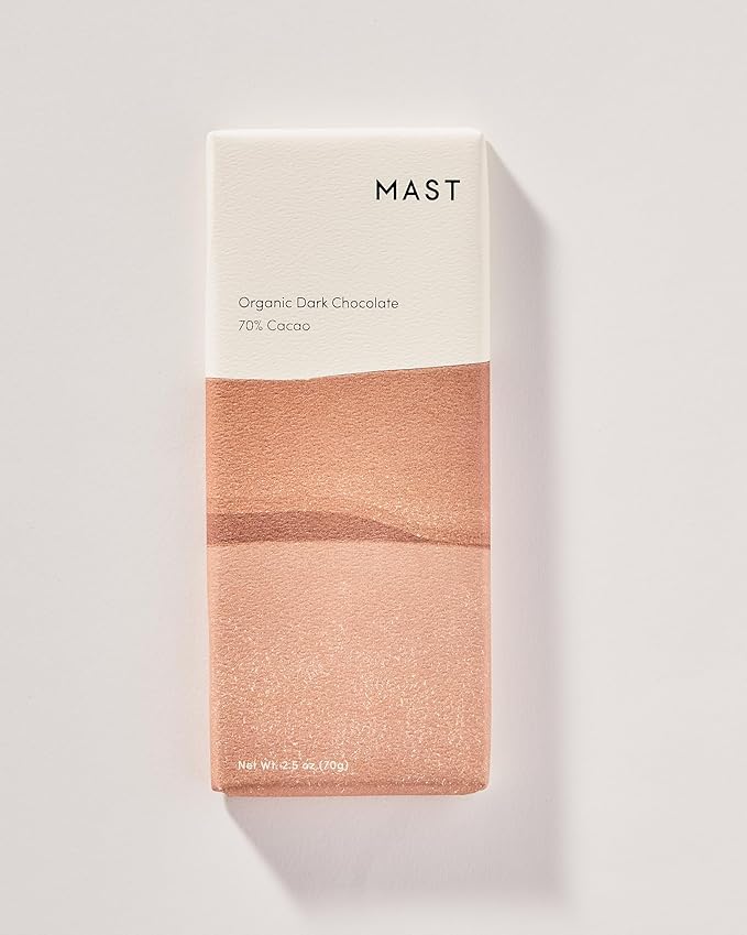 Mast Chocolate Bars | 6 pack | Organic Kosher | Classic 2.5oz each (6 Bars Organic Dark Chocolate 70% Cacao)