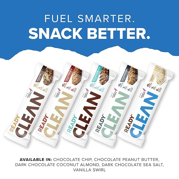 Ready® Protein Bars – High-Protein Snack with 15g Whey Protein With Flaxseeds and Omega-3s for Sustained Energy Supports Lean Muscle and Recovery – Vanilla Swirl 12 Pack