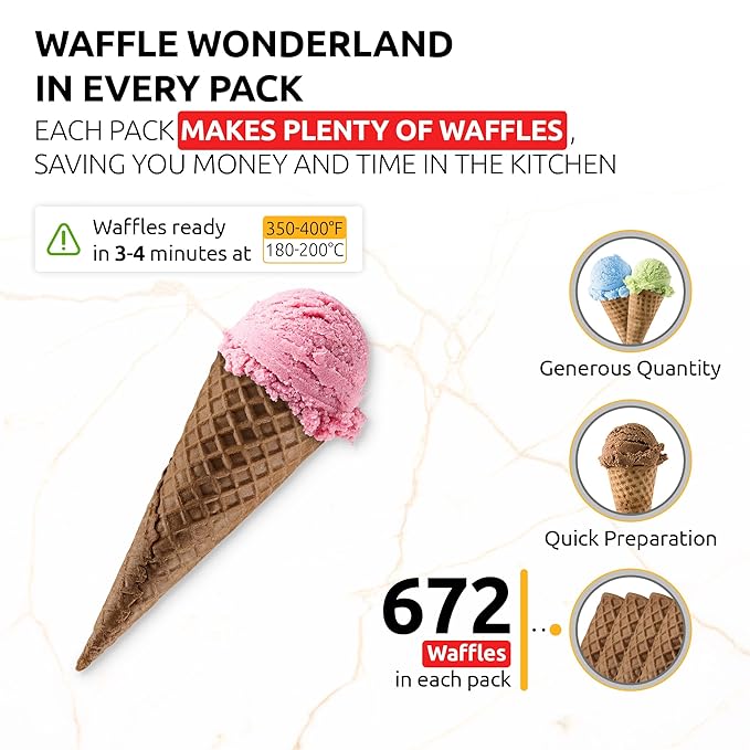 OLDSOUL Professional Cone Waffle Mix | GLUTEN FREE &amp VEGAN | 30 Lbs | Chocolate Flavor | Batter Mix | 672 Cone Waffles (30 Lbs Gluten Free &amp Vegan)