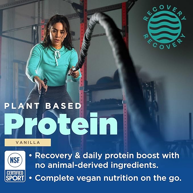 Gnarly Nutrition Vegan Plant Protein – Vanilla Vegan Protein Powder NSF Sport Certified – Meal Replacement Daily Nutritiional Boost – Lactose Free Powder – Vanilla 28.2 oz