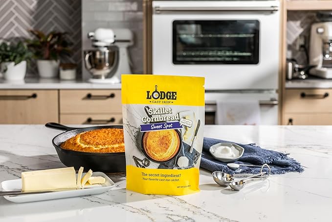 Lodge Cast Iron Skillet Cornbread - Pair with Cast Iron Skillet Wedge Pan Cornstick Pan or Muffin Pan Quality Ingredients (8 Pack) - Sweet Spot