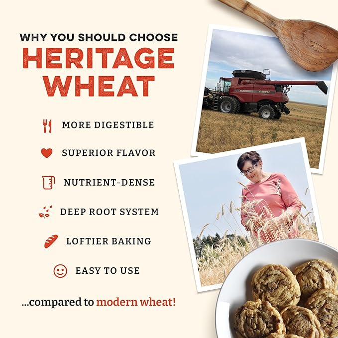 Sunrise Flour Mill Heritage Organic White Flour | USDA Organic All Purpose Flour Unbleached - Non-GMO Kosher Grown Without Glyphosate High Protein for Baking Unbromated White Wheat (400 Ounce (Pac