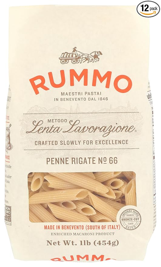 Rummo Penne Rigate Pasta Kosher Non-GMO 16 Ounce (Pack of 12)