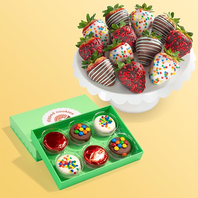 Birthday Chocolate Covered Strawberries &amp Chocolate Dipped Sandwich Cookies